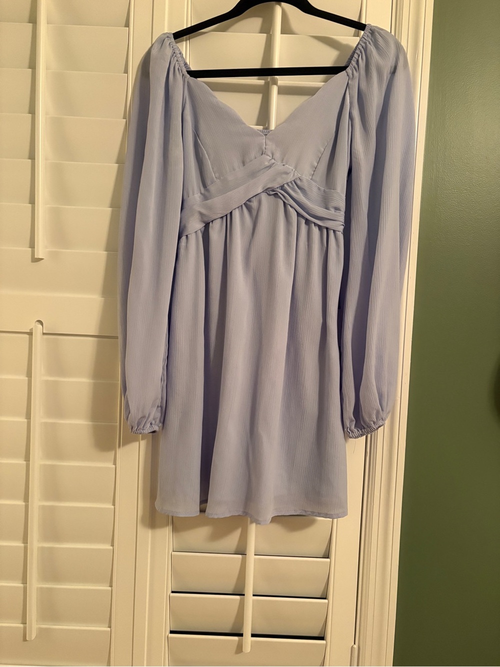 Vestique Purple Long Sleeve Mini Homecoming Dress!